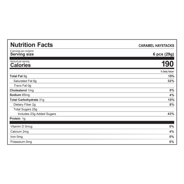 Haystacks Caramel Nutrition Information